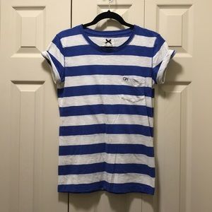 Gilly Hicks blue and white striped tshirt